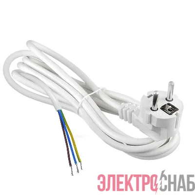 Шнур сетевой с вилкой 3м с заземл. 16А ПВС 3х1.5 бел. DOMTOK 2784