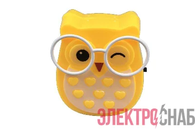 Светильник светодиодный NL-237 "Сова" 220В ночник с выкл. желт. Camelion 13812