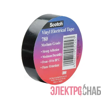 Изолента ПВХ 19мм (рул.20м) Scotch 780 черн. 3М 7000033356