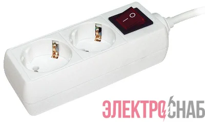 Удлинитель 2х5м с заземл. 16А IP20 У02К с выкл. 2P+PE ИЭК WYP10-16-02-05-ZK-N