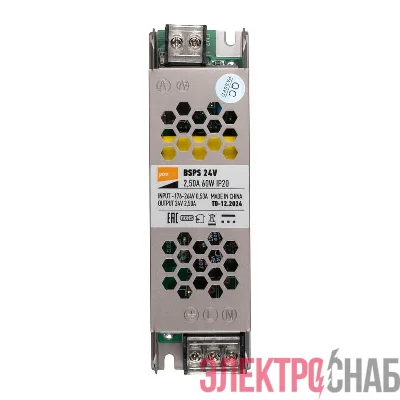 Блок питания для светодиод. ленты BSPS 24В 2.50А= 60Вт IP20 Pro JazzWay 5062160