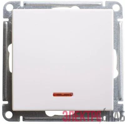 Переключатель проходной 1-кл. СП W59 10А IP20 10AX с подсветкой механизм бел. SE VS610-157-1-86