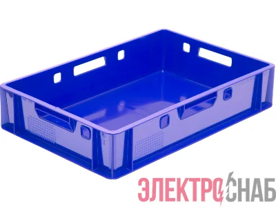 Ящик мясной Е1 сплошной 600х400х120 синий 205 205
