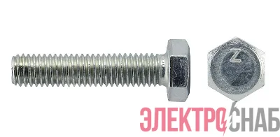 Болт М8х40 с шестигранной головкой цинк. DIN 933 (уп.25шт) класс прочности 8.8. коробка Tech-Krep 144943