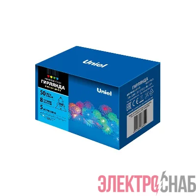 Гирлянда LED "Шишки" ULD-S0500-050/DTA MULTI IP20 PINE CONES 5м 50 диодов разноцвет. свет провод прозр. Uniel UL-00007193