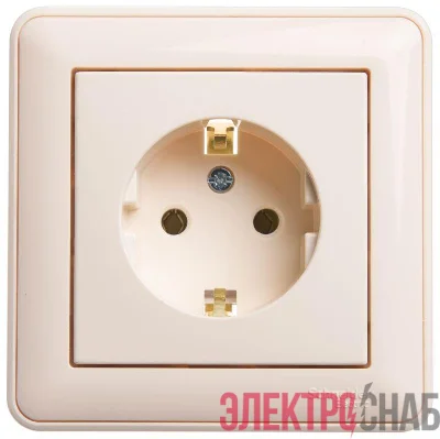 Розетка 1-м W59 16А без защ. шторок с заземл. сл. кость SchE RS16-154-28
