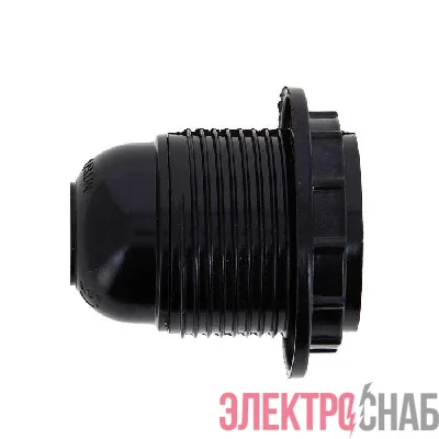 Патрон карболитовый с кольцом без наклейки E27 черн. EKF LHC-E27-r