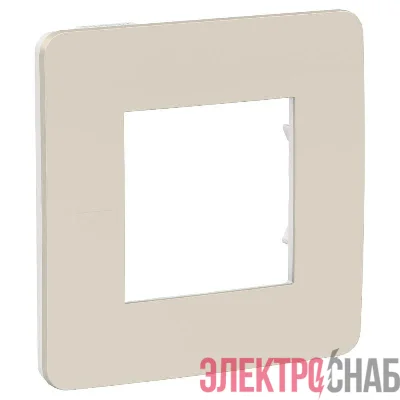 Рамка 1-м UNICA STUDIO шампань/бел. SchE NU280224