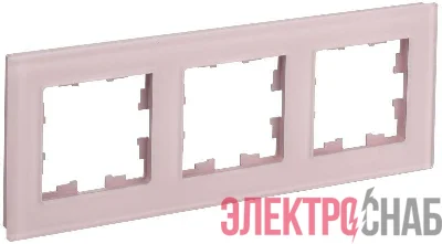 Рамка 3-м BRITE РУ-3-2-Бр стекло розовый матов. IEK BR-M32-G-31-K14