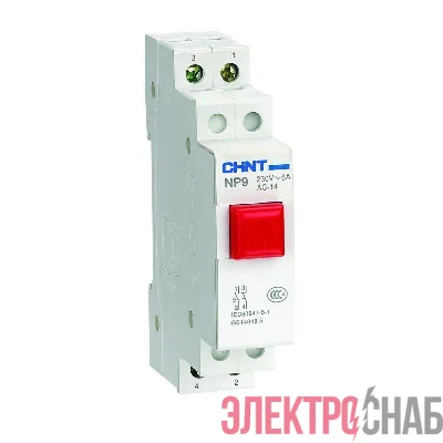 Кнопка модульная NP9-01/2 без подсветки 1НЗ красн. (R) CHINT 584057