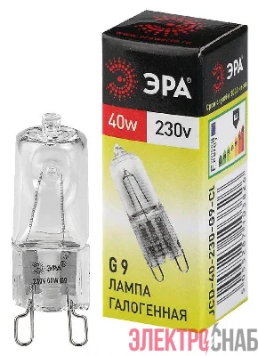 Лампа галогенная G9-JCD-40-230V-Cl 40Вт капсула G9 230В Эра C0027378