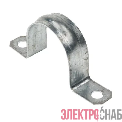 Скоба крепежная двухлапковая d38-40мм метал. (уп.50шт) EKF sm-2-38-40