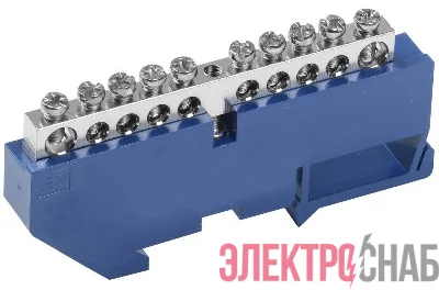 Шина нулевая на DIN-изол. Ni ШНИ-6х9-10-Д-С IEK YNN10-10-D-K07-N