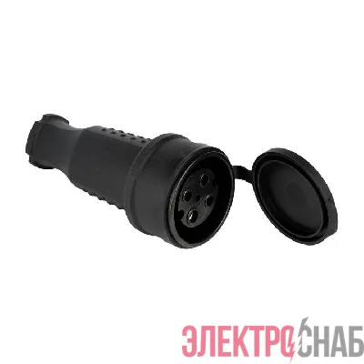 Розетка переносная 32А IP44 3P+PE 380В с защ. крышкой каучук Basic EKF RPS-022-32-380-44