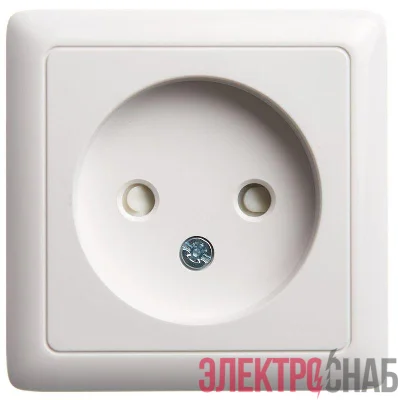Розетка 1-м ОП Хит 10А IP20 250В без заземл. защ. шторки бел. SE RA10-137-B