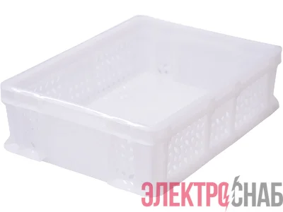 Ящик 400х300х120 мороз. дно сплошное, стенки перфорированные, с внешней ручкой  натуральный 701.02.02 701.02.02