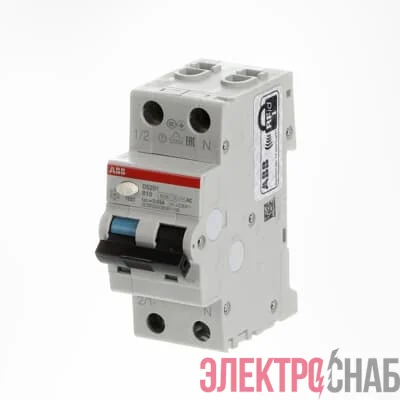 Выключатель автоматический дифференциального тока DS201 B10 AC30 ABB 2CSR255080R1105