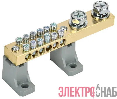 Шина нулевая N на двух угловых изоляторах 200А ШНИ-10х18-12-L2-С IEK YNN30-12-C2-K03