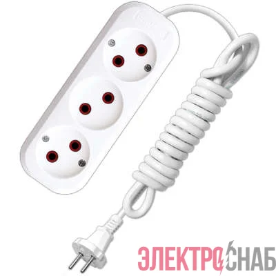 Удлинитель 3х3м без заземл. 6А IP20 У6-639М ПВС 2х0.75 UNIVersal 639М-03