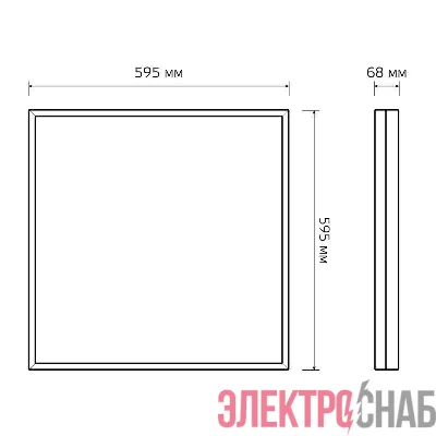 Светильник светодиодный MiR 30Вт 4000К CRI90 IP54 3300лм 595х595х68 офисный опал с БАП GAUSS G1-A0-00070-01GA2-5403040