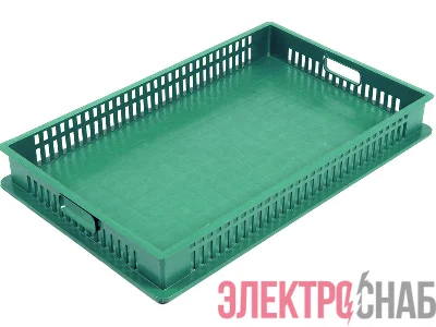 Ящик 740х465х95 дно сплошное, стенки перфорированные  зелёный 404-095-01 404-095-01