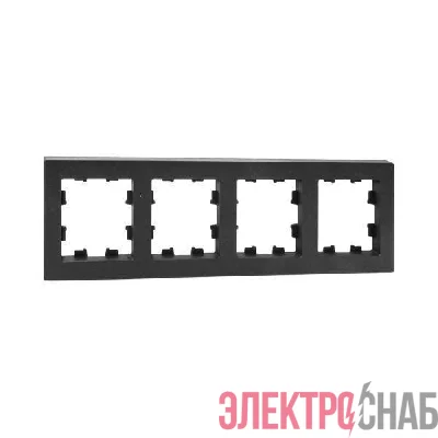 Рамка 4-м Эпика пластик черн. EKF UP1-FPB-04