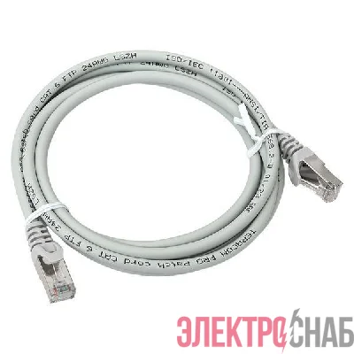 Патч-корд кат.6 экранированный FTP оболочка LSZH сер. (2.0м) TERACOM PRO EKF TRP-6FTP-LSH-2M-GY
