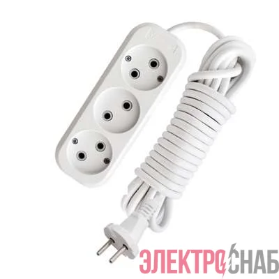 Удлинитель 3х3м без заземл. 10А IP20 Е-203 ПВС 2х0.75 АБС-пластик UNIVersal 9631964