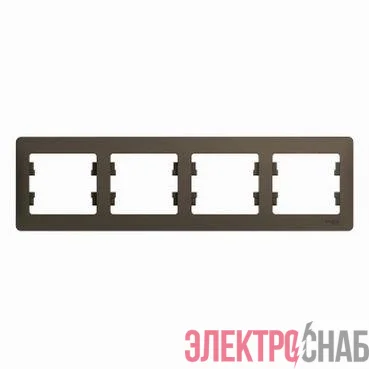 Рамка 4-м Glossa горизонт. шоколад SE GSL000804