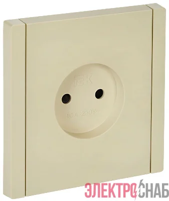 Розетка 1-м СП FORTE&PIANO FP417 10А без заземл. защ. шторки винт. крепл. ваниль IEK FP-R13-10-K10