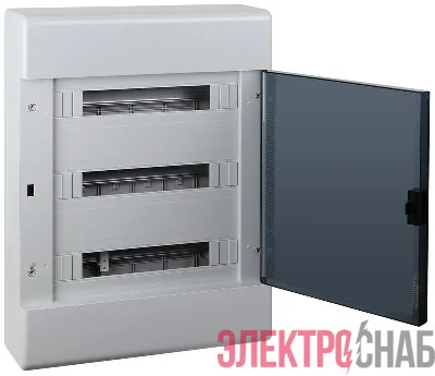 Щиток Тусо открытая проводка на 54 модуля 648х468х116мм (сер. с прозр. дверцей) Ruvinil 68054СП