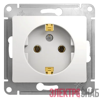 Розетка 1-м СП Glossa 16А IP20 с заземл. механизм бел. SE GSL000143