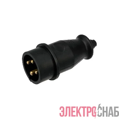 Вилка переносная влагозащ. 3P+PE 32А IP44 каучук черн. Rexant 111-006