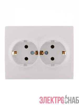 Розетка 2-м СП Karina с заземл. керамика бел. LEZARD 707-0200-127