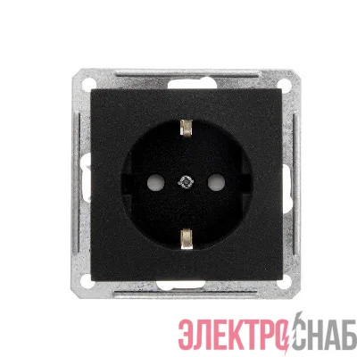 Розетка 1-м СП W59 16А IP20 с заземл. защ. шторки механизм черн. бархат SE RS16-152-6-86