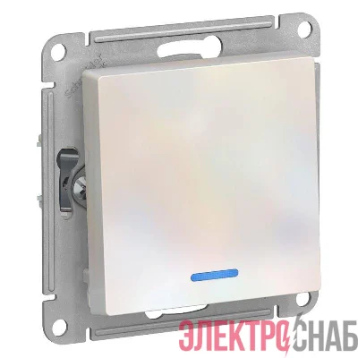 Выключатель 1-кл. СП AtlasDesign 10А IP20 (сх. 1а) 10AX с подсветкой механизм жемчуж. SE ATN000413