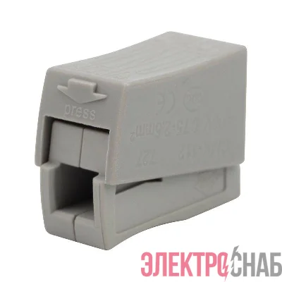 Клемма СМК 224-112 для светильника 2-проводная 1.0-2.5/0.5-2.5кв.мм бел. (уп.5шт) Rexant 07-2411-5