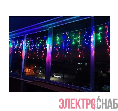 Гирлянда занавес 2.5м х1.1м 200LED с контроллером шнур 3м IP20 мультиколор Космос KOC_CUR200LED_RGB