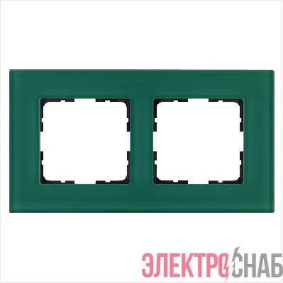 Рамка 2-м G-Glass стекло лазурн. Jasmart G1002GJ