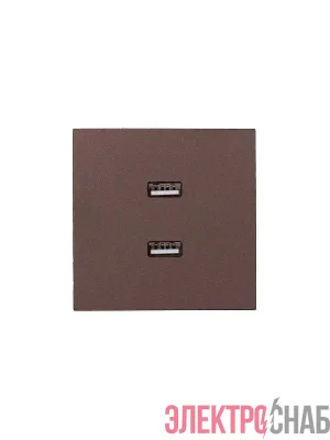 Розетка 2-мест. USB разъем СП ZIMA IP20 шоколад LEZARD 704-7388-192