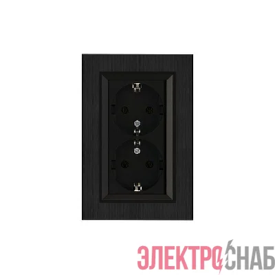 Розетка 2-я Karea LINE STAR с заземл. чер. Makel 86054082