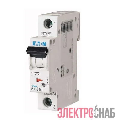Выключатель автоматический модульный 1п C 32А 6кА PL6-C32/1 EATON 286536