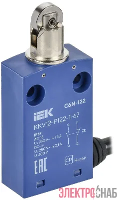 Выключатель концевой C6N-122 толк. с наж. рол. IP67 IEK KKV12-P122-1-67