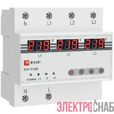 Реле выбора фаз с дисплеем RVF-3-63А PROxima EKF RVF-3-63a