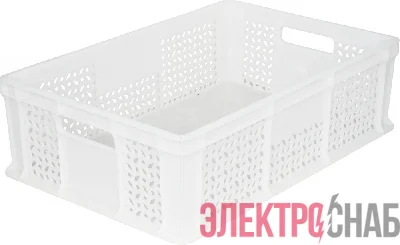 Ящик 600х400х180 мм дно сплош.стенки перф.с ручками натуральный морозостойкий 706.02.01 м 706.02.01 м