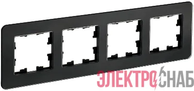 Рамка 4-м BRITE РУ-4-2-Бр стекло черн. RE IEK BR-M42-G-41-K02