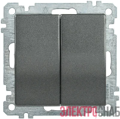 Выключатель 2-кл. СП Bolero ВС10-2-0-Б 10А IP20 механизм антрацит IEK EVB20-K95-10