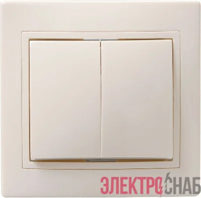 Выключатель 2-кл. 1п СП Кварта 10А IP20 ВС10-2-0-Км керамич. осн. крем. GENERICA EVK20-K33-10-K