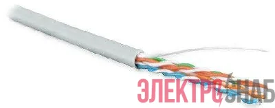 Кабель витая пара U/UTP кат.5E 4х2х24AWG solid LSZH нг(А)-HF UUTP4-C5E-S24-IN-LSZH-GY-305 сер. (м) Hyperline 42045