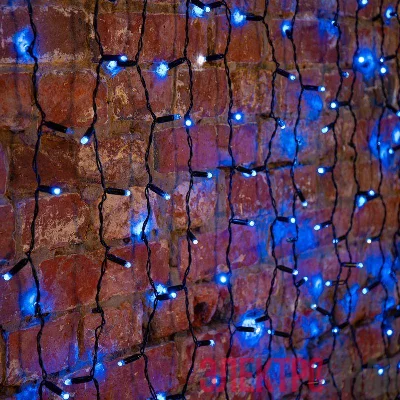 Гирлянда светодиодная "Светодиодный Дождь" 2х3м 760LED син. 78Вт 230В IP65 постоян. свечение провод черн. Neon-Night 235-143